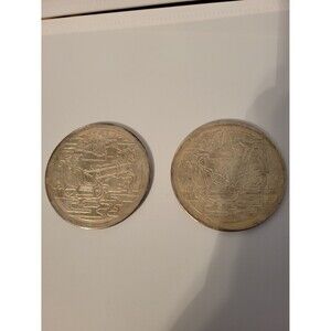 Vintage Christmas Silver Plate Coasters Set